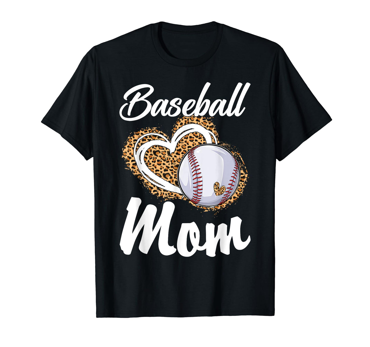 Baseball Mom Grandma Leopard Baseball T-Shirt - Custom Art Print Unisex - T-Shirt, Sweatshirt, Hoodie