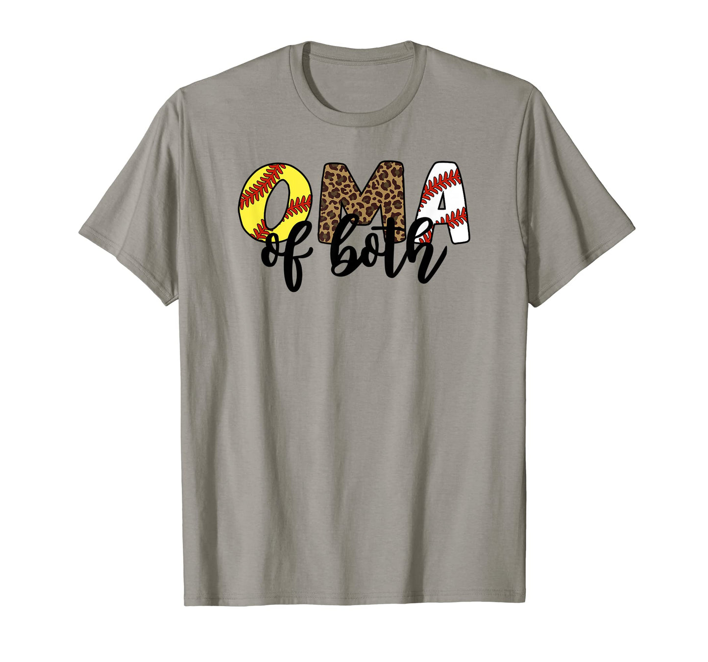 Leopard Oma Both Baseball Softball Grandma T-Shirt - Graphic Print Unisex - T-Shirt, Sweatshirt, Hoodie
