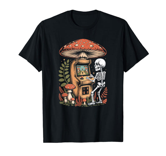Arcade Skeleton Player Under Woodland T-Shirt - Novelty Apparel for Adults - T-Shirt, Sweatshirt, Hoodie