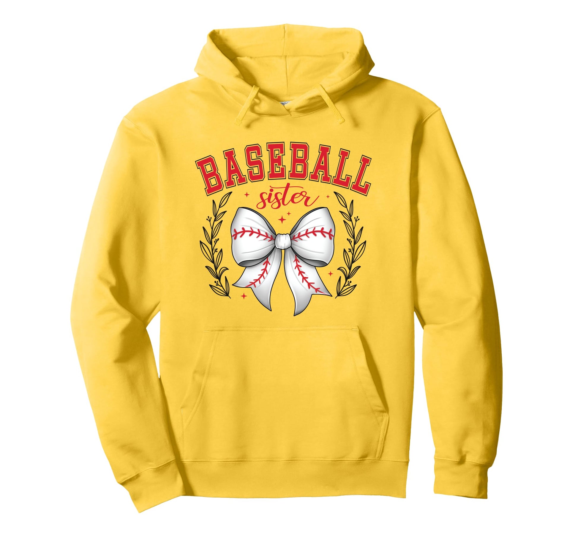 Baseball Sister Coquette Bow Cheer Baseball Hoodie - Graphic Print Unisex - T-Shirt, Sweatshirt, Hoodie