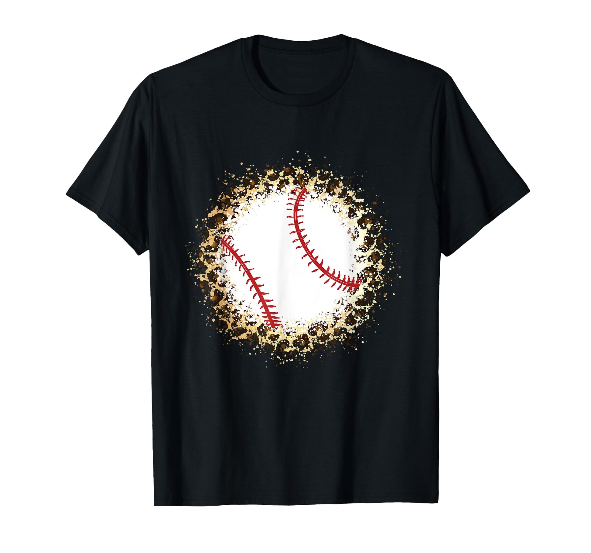 Bleached Baseball Leopard Baseball T-Shirt - Fun Novelty Design for Adults - T-Shirt, Sweatshirt, Hoodie