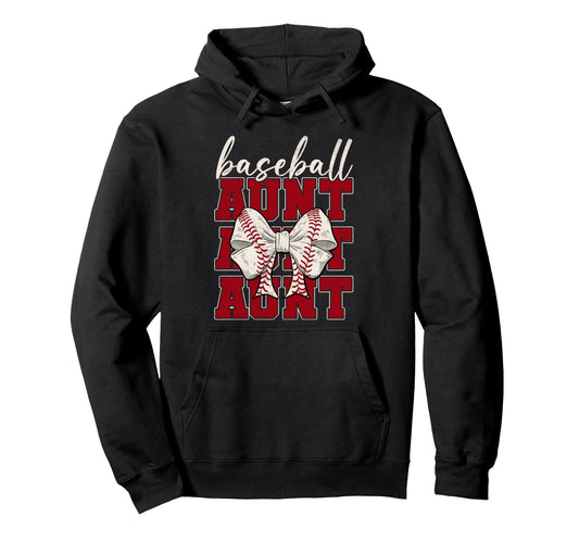 Baseball Aunt Coquette Bow Sport Lover Hoodie - Aesthetic Graphic Unisex - T-Shirt, Sweatshirt, Hoodie
