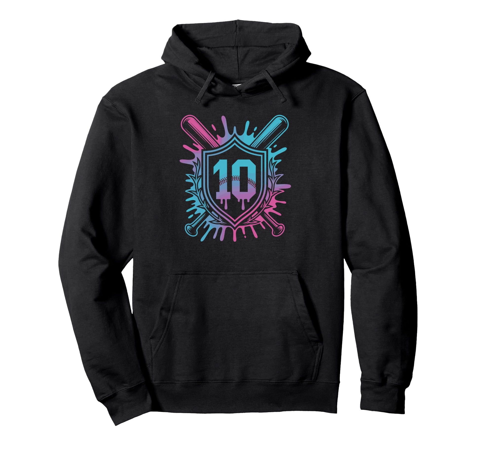 Birthday Baseball Vibes 10Th Party Hoodie - Trendy Graphic for Adults - T-Shirt, Sweatshirt, Hoodie