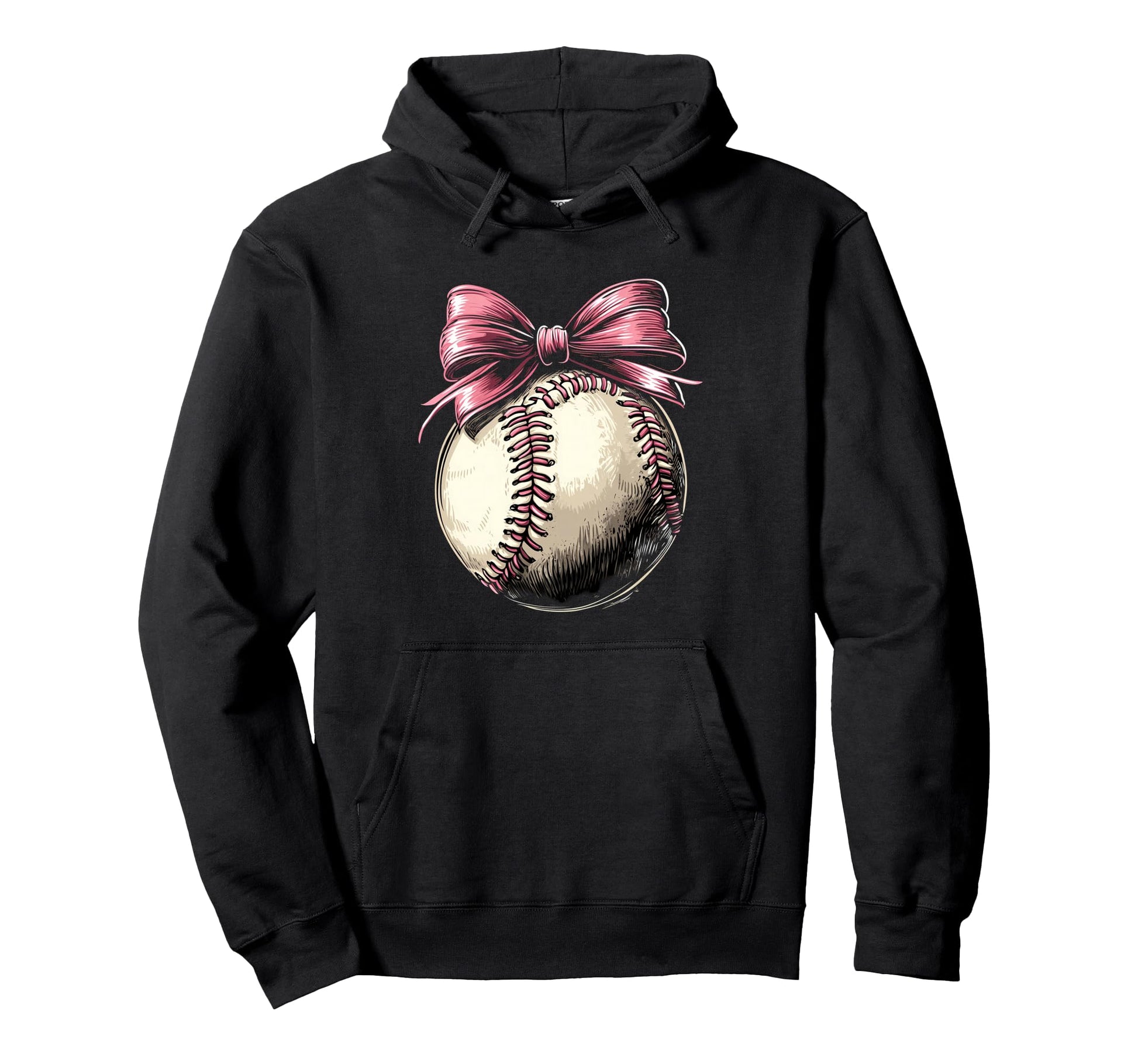 Baseball Coquette Bow Baseball Game Hoodie - Unique Graphic Unisex - T-Shirt, Sweatshirt, Hoodie