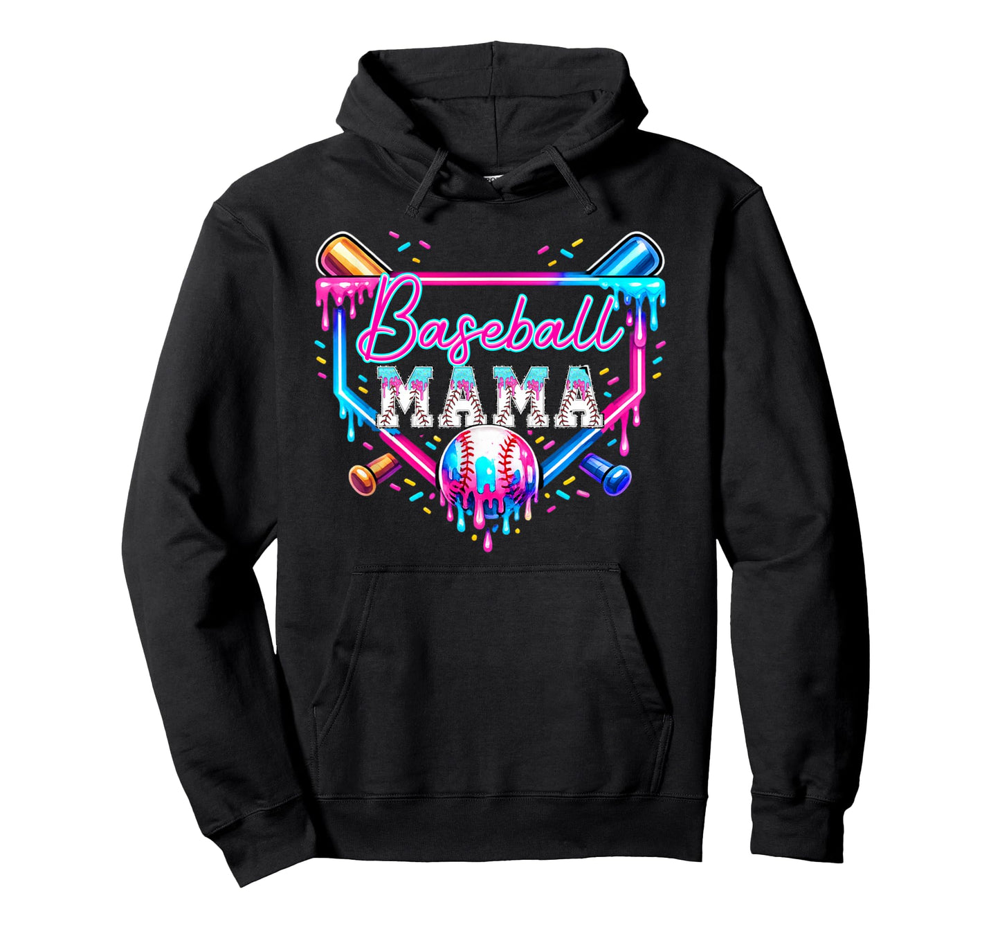Funny Mom Mama Mothers Day Baseball Ice Hoodie - Unique Graphic Men Women - T-Shirt, Sweatshirt, Hoodie