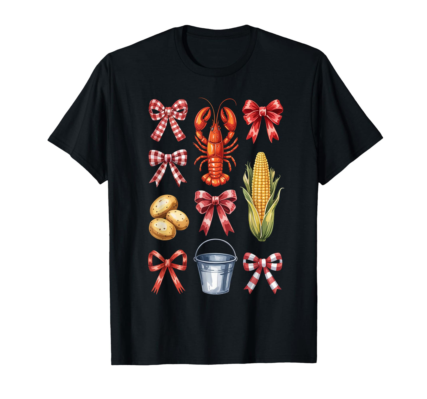 Funny Bow Coquette Crawfish Boil T-Shirt - Aesthetic Graphic for Adults - T-Shirt, Sweatshirt, Hoodie