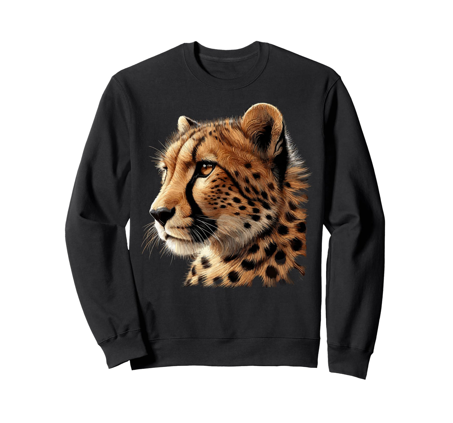Cheetah Face Animal Sweatshirt - Unique Graphic for Adults - T-Shirt, Sweatshirt, Hoodie