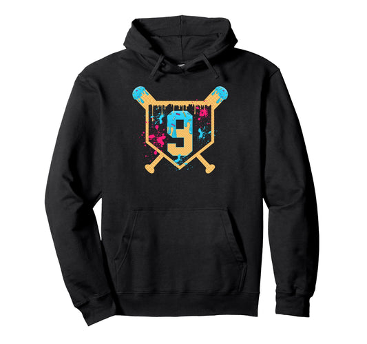 9 Years Old 9Th Birthday Baseball Ice Hoodie - Novelty Apparel Men Women - T-Shirt, Sweatshirt, Hoodie