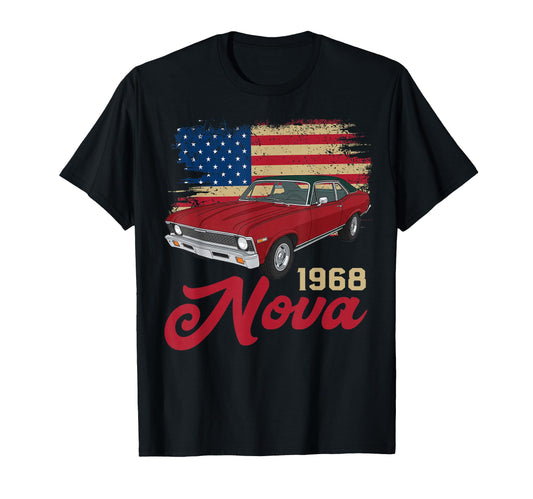 American Flag 1968 68 Nova Silhouette T-Shirt - Novelty Apparel for Adults - T-Shirt, Sweatshirt, Hoodie