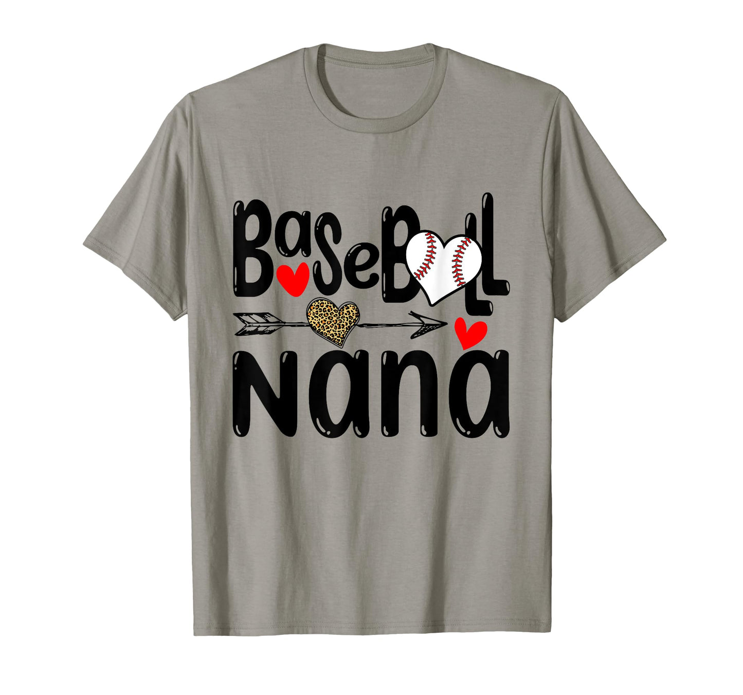 Leopard Heart Baseball Nana Mothers Day T-Shirt - Unique Graphic for Adults - T-Shirt, Sweatshirt, Hoodie