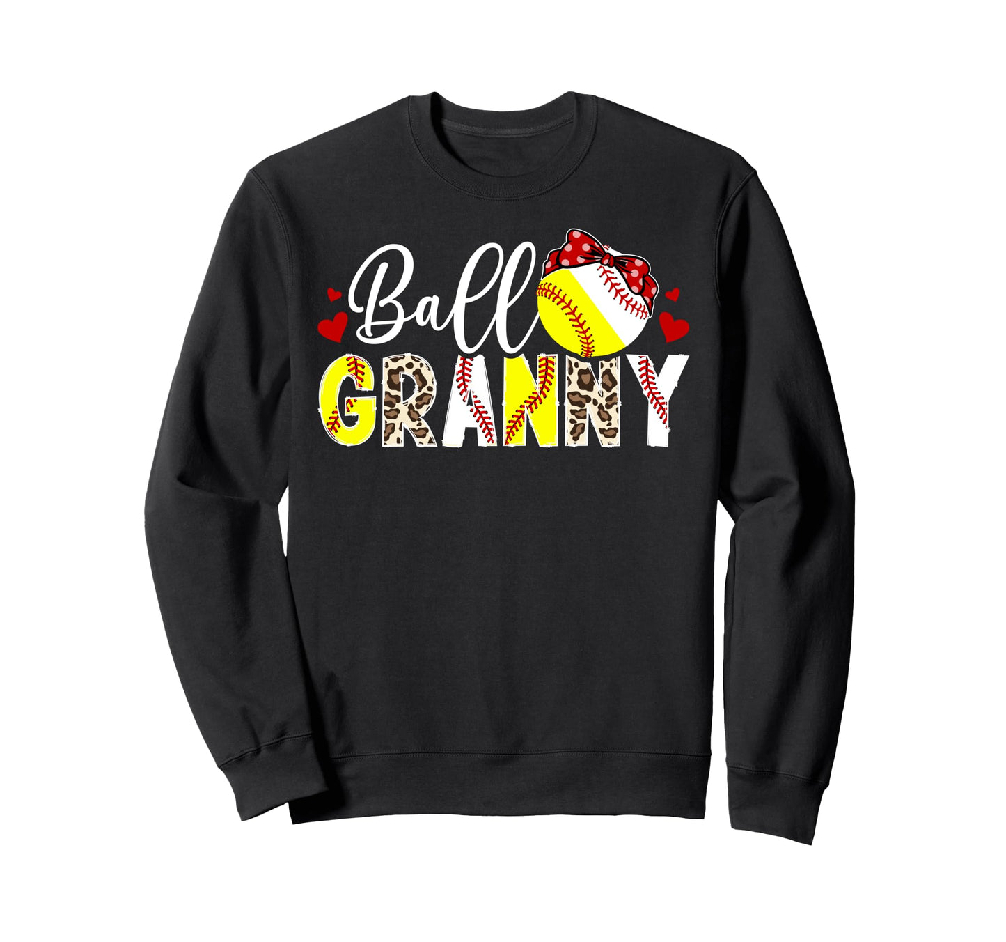 Ball Granny Leopard Softball Sweatshirt - Fun Novelty Design Men Women - T-Shirt, Sweatshirt, Hoodie