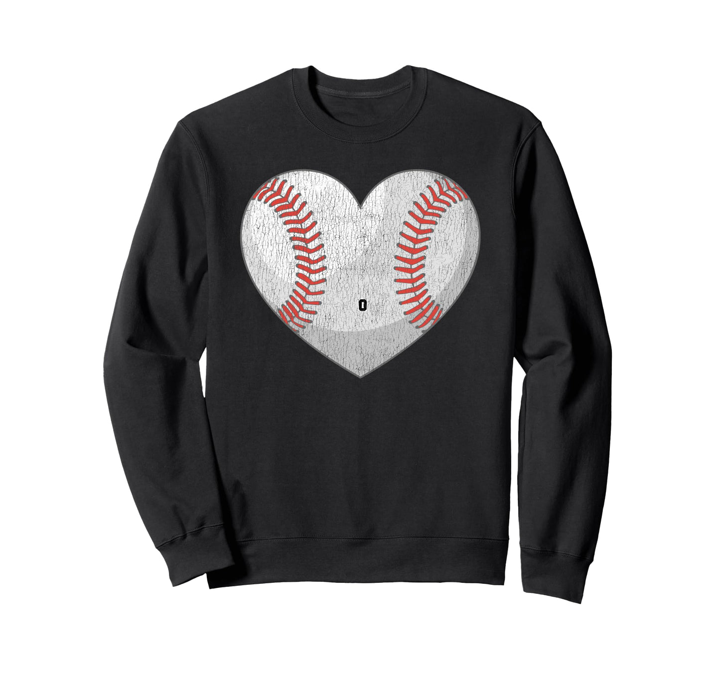 Baseball Number 0 Distressed Heart Sweatshirt - Unique Graphic Unisex - T-Shirt, Sweatshirt, Hoodie