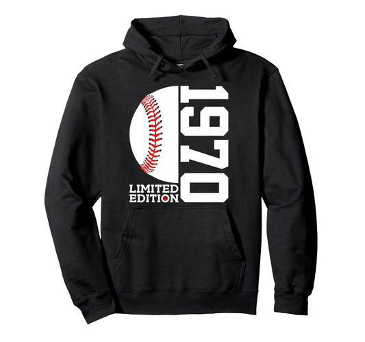 56Th Birthday Baseball 1970 Hoodie - Unique Graphic for Adults - T-Shirt, Sweatshirt, Hoodie