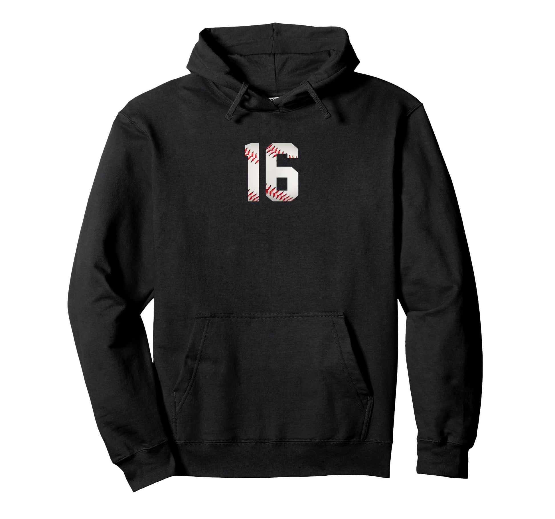 Number 16 Minimalist Birthday Baseball Hoodie - Trendy Graphic Men Women - T-Shirt, Sweatshirt, Hoodie