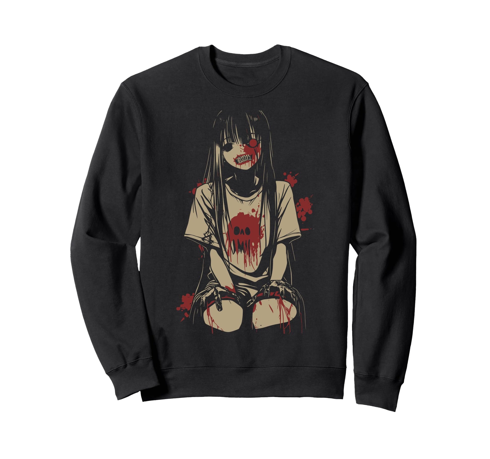 Anime Horror Aesthetic Soft Grunge Sweatshirt - Minimalist Print Unisex - T-Shirt, Sweatshirt, Hoodie