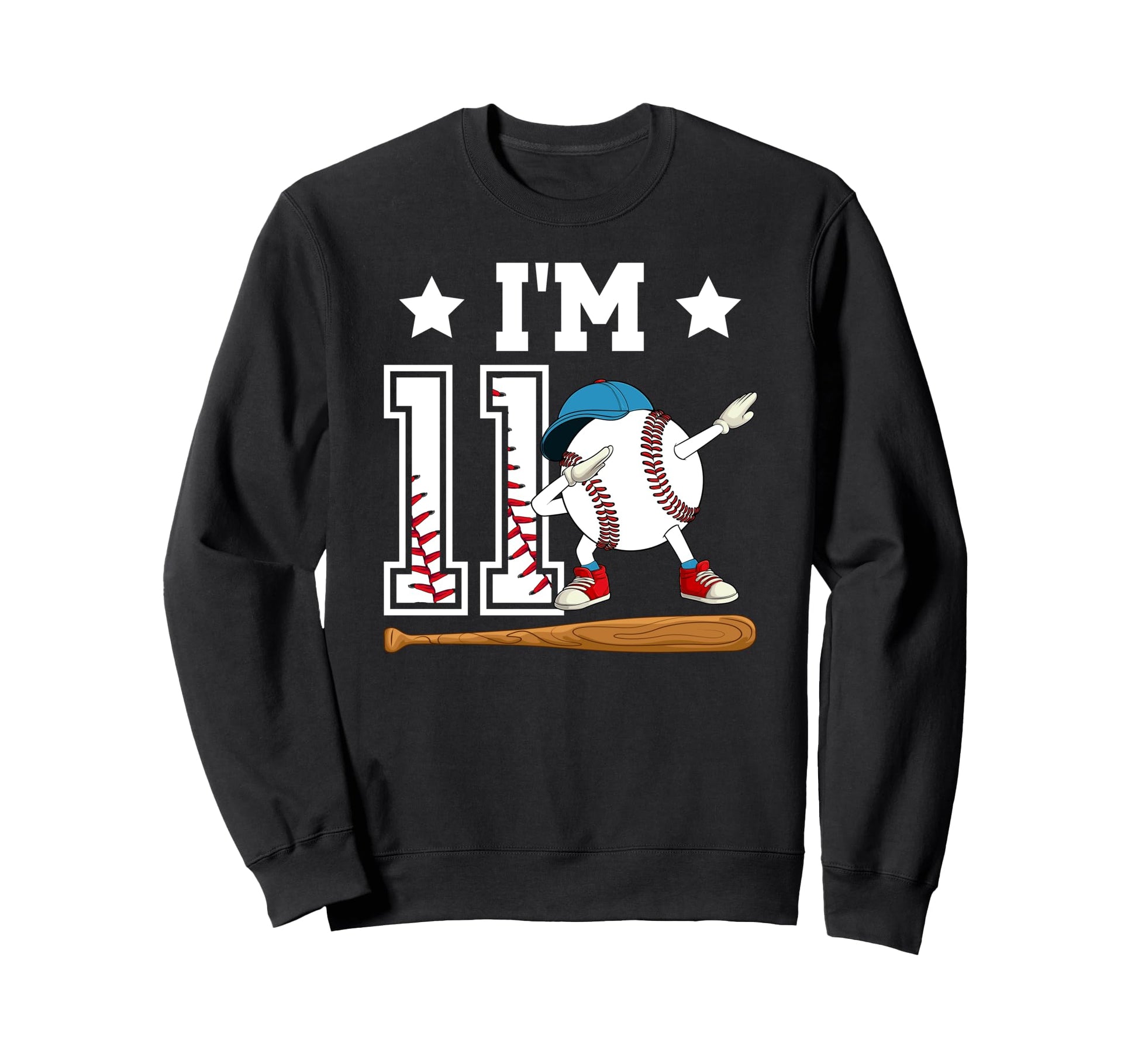 11Th Baseball Birthday Eleven Year Sweatshirt - Graphic Print for Adults - T-Shirt, Sweatshirt, Hoodie