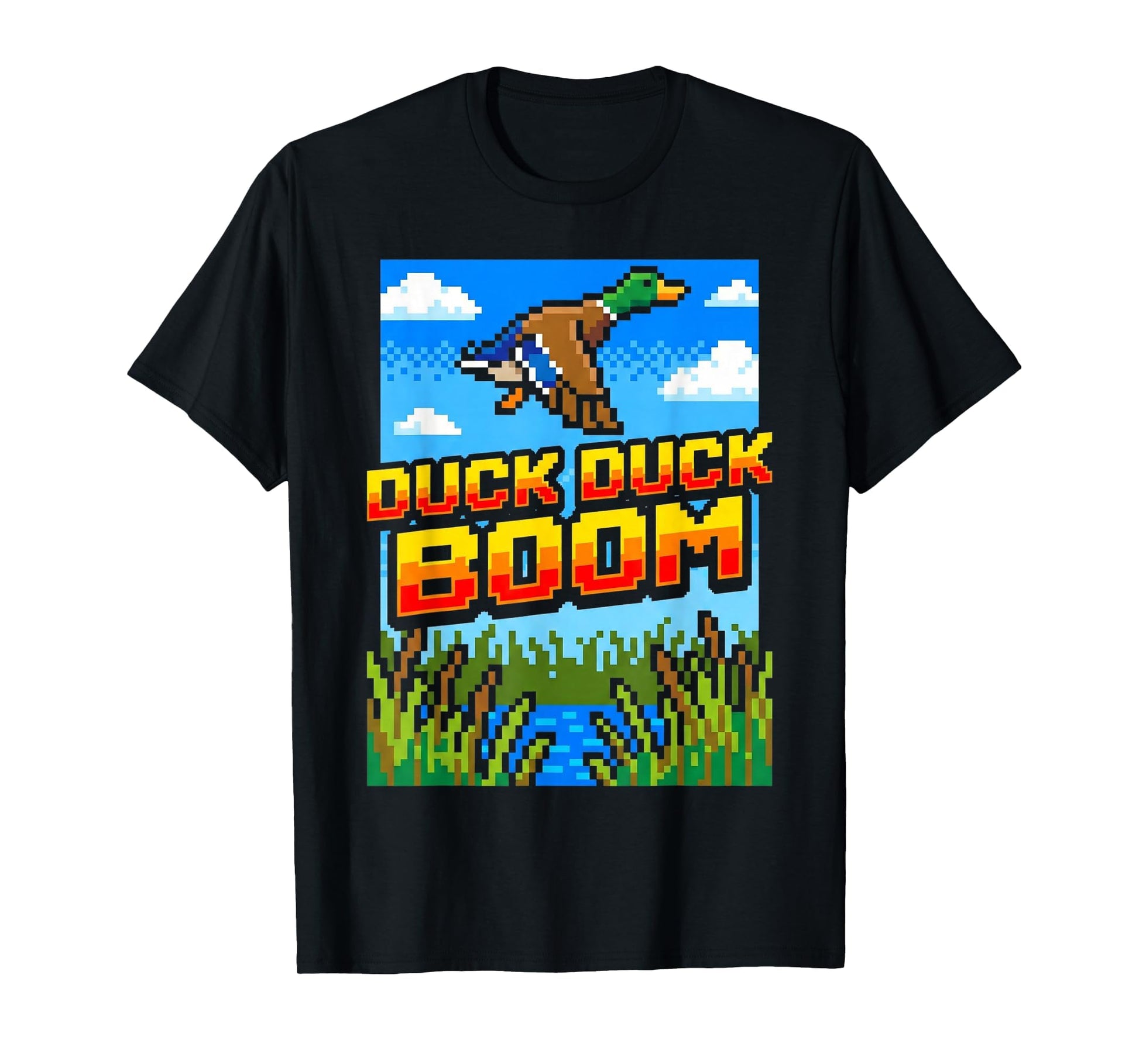 Funny Duck Hunting Pixel Art Gamer 8 T-Shirt - Novelty Apparel Men Women - T-Shirt, Sweatshirt, Hoodie