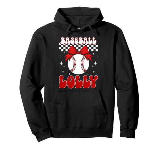 Baseball Lolly Coquette Lolly Hoodie - Minimalist Print for Adults - T-Shirt, Sweatshirt, Hoodie