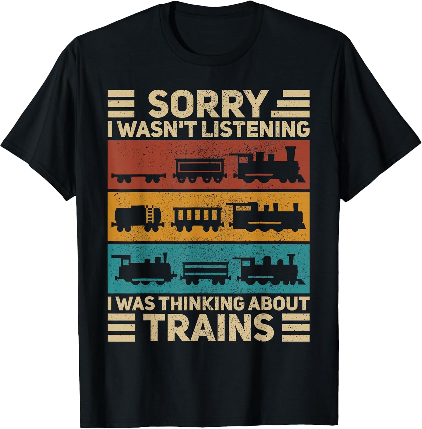 Retro Wagon Train Lover Model Railroad Conductor - Adult & Kids T-Shirts, Sweatshirts & Hoodies apparel design preview 1