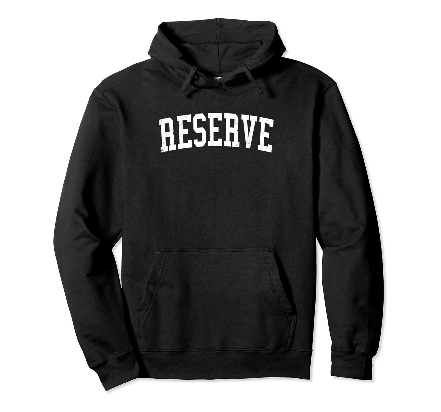 Reserve La Distressed White Varsity Hoodie - Aesthetic Graphic Unisex - T-Shirt, Sweatshirt, Hoodie
