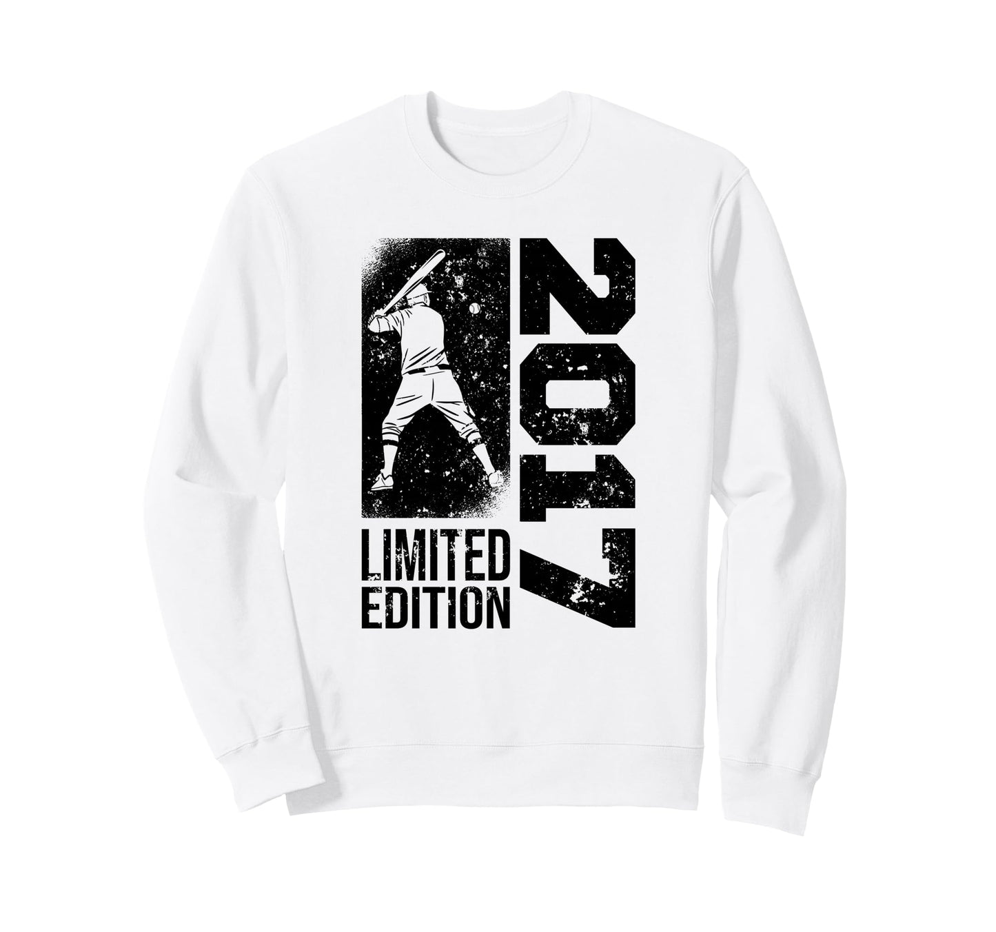 Baseball Player Born 2017 Birthday Sweatshirt - Graphic Print Men Women - T-Shirt, Sweatshirt, Hoodie