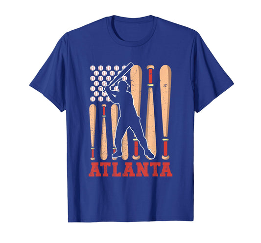 Atlanta American Flag Distressed T-Shirt - Streetwear Style Men Women - T-Shirt, Sweatshirt, Hoodie