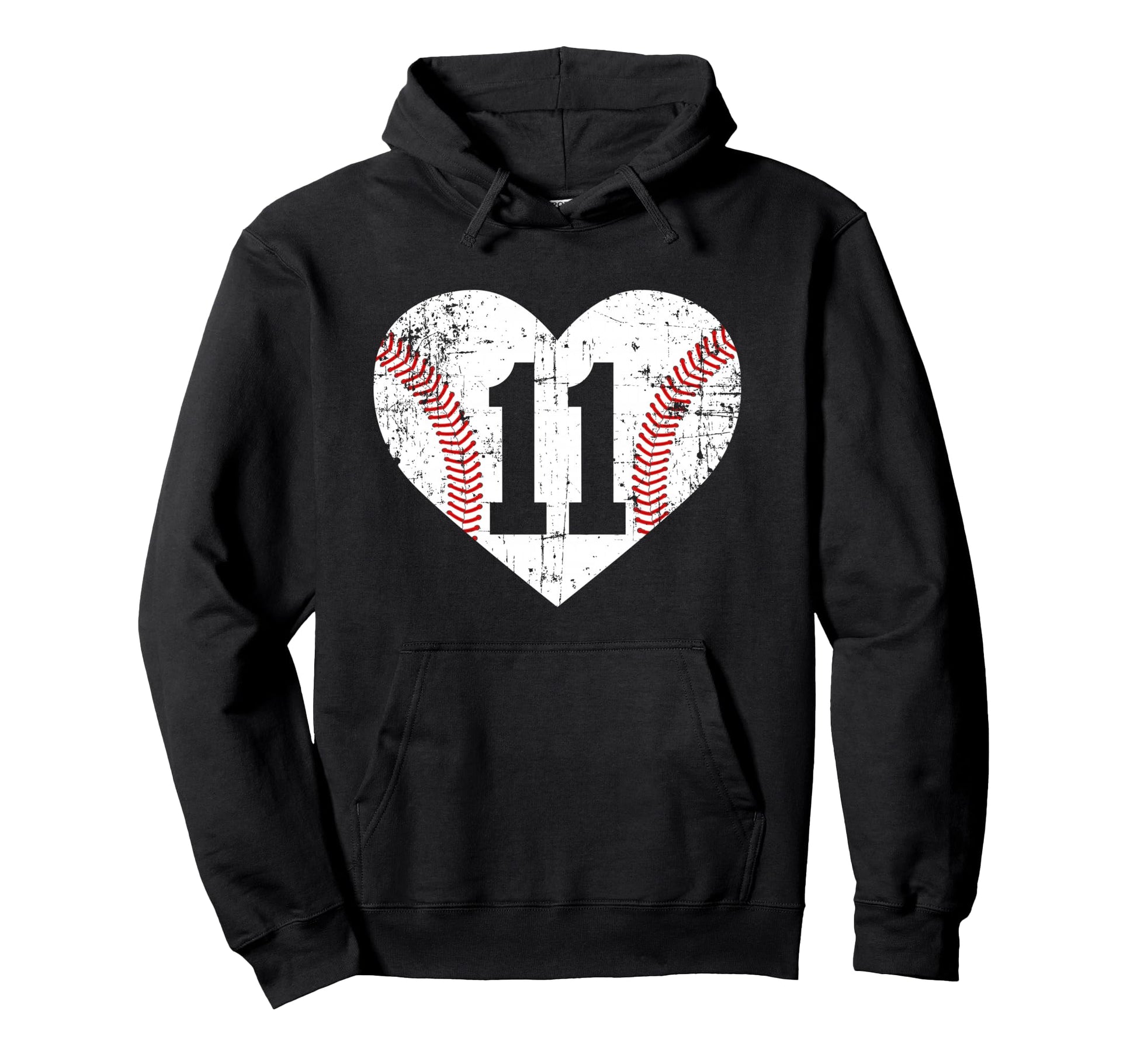 Baseball 11 Jersey Number Hoodie - Unique Graphic Unisex - T-Shirt, Sweatshirt, Hoodie