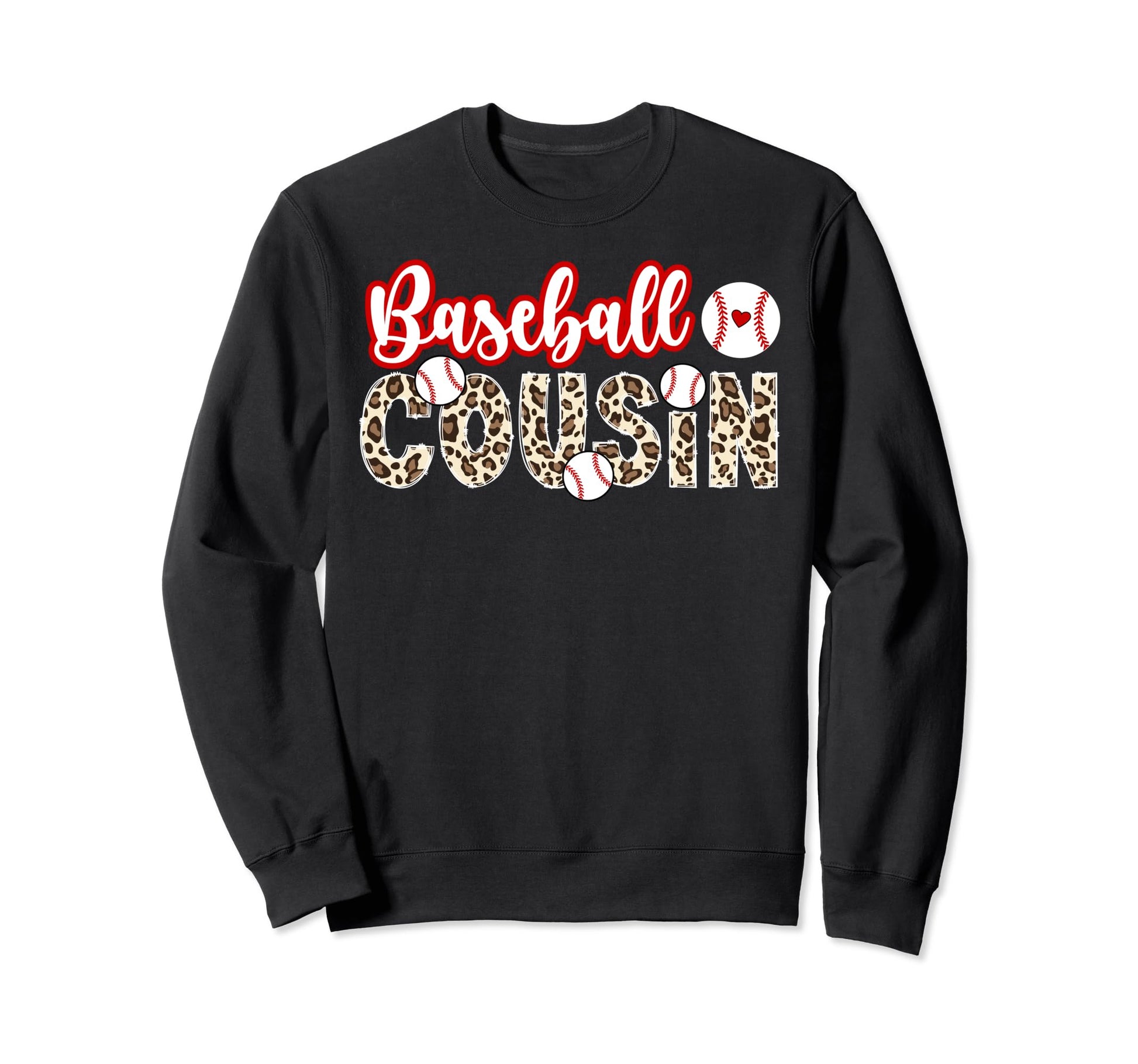 Baseball Cousin Leopard Cousin Sweatshirt - Novelty Apparel Men Women - T-Shirt, Sweatshirt, Hoodie