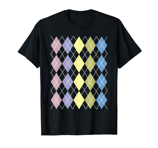Argyle Plaid Pattern Pastel Colors T-Shirt - Unique Graphic Men Women - T-Shirt, Sweatshirt, Hoodie