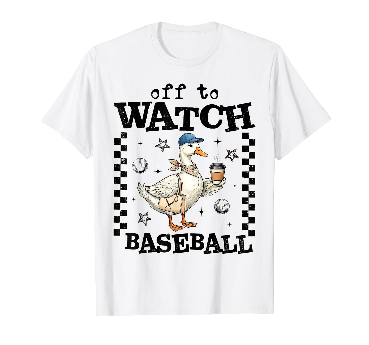 Fun Off To Watch Baseball Goose Iced T-Shirt - Minimalist Print Men Women - T-Shirt, Sweatshirt, Hoodie