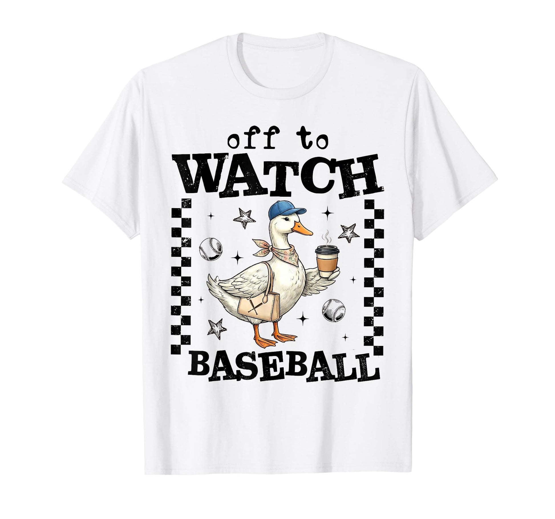Fun Off To Watch Baseball Goose Iced T-Shirt - Minimalist Print Men Women - T-Shirt, Sweatshirt, Hoodie