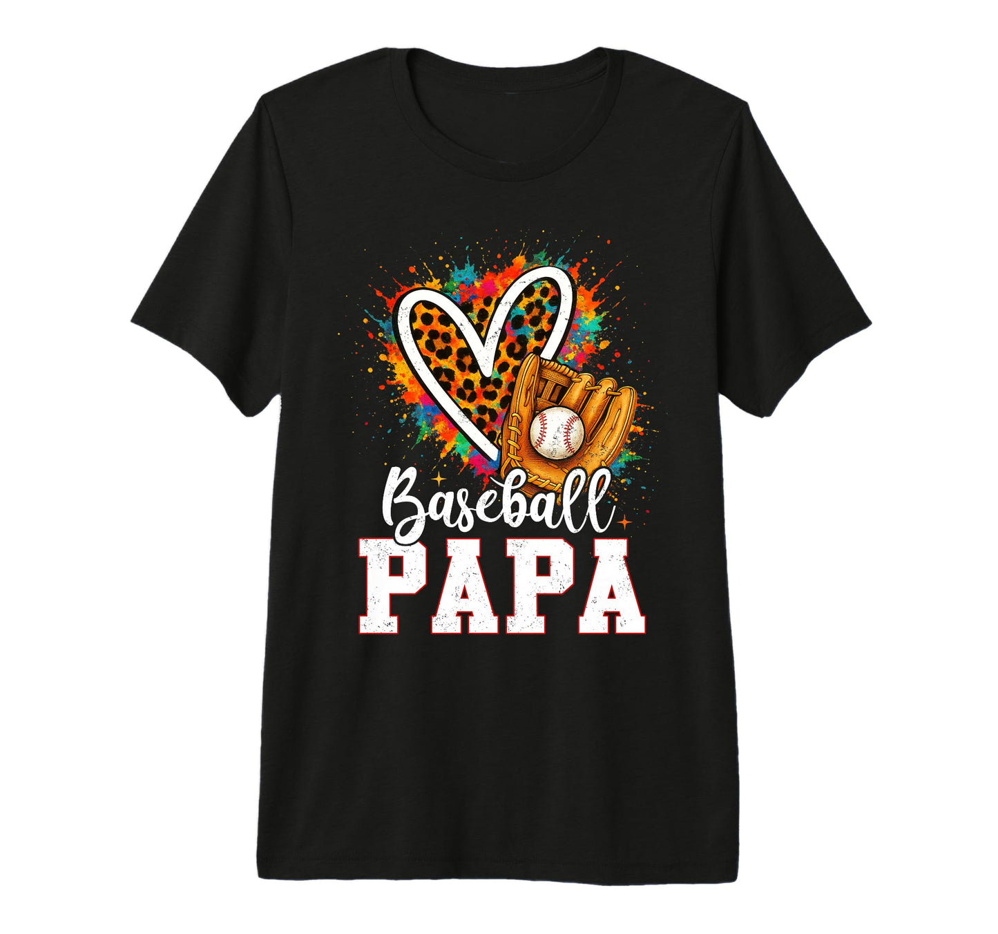 Baseball Papa Colorful Tri Blend T-Shirt - Trendy Graphic Unisex - T-Shirt, Sweatshirt, Hoodie