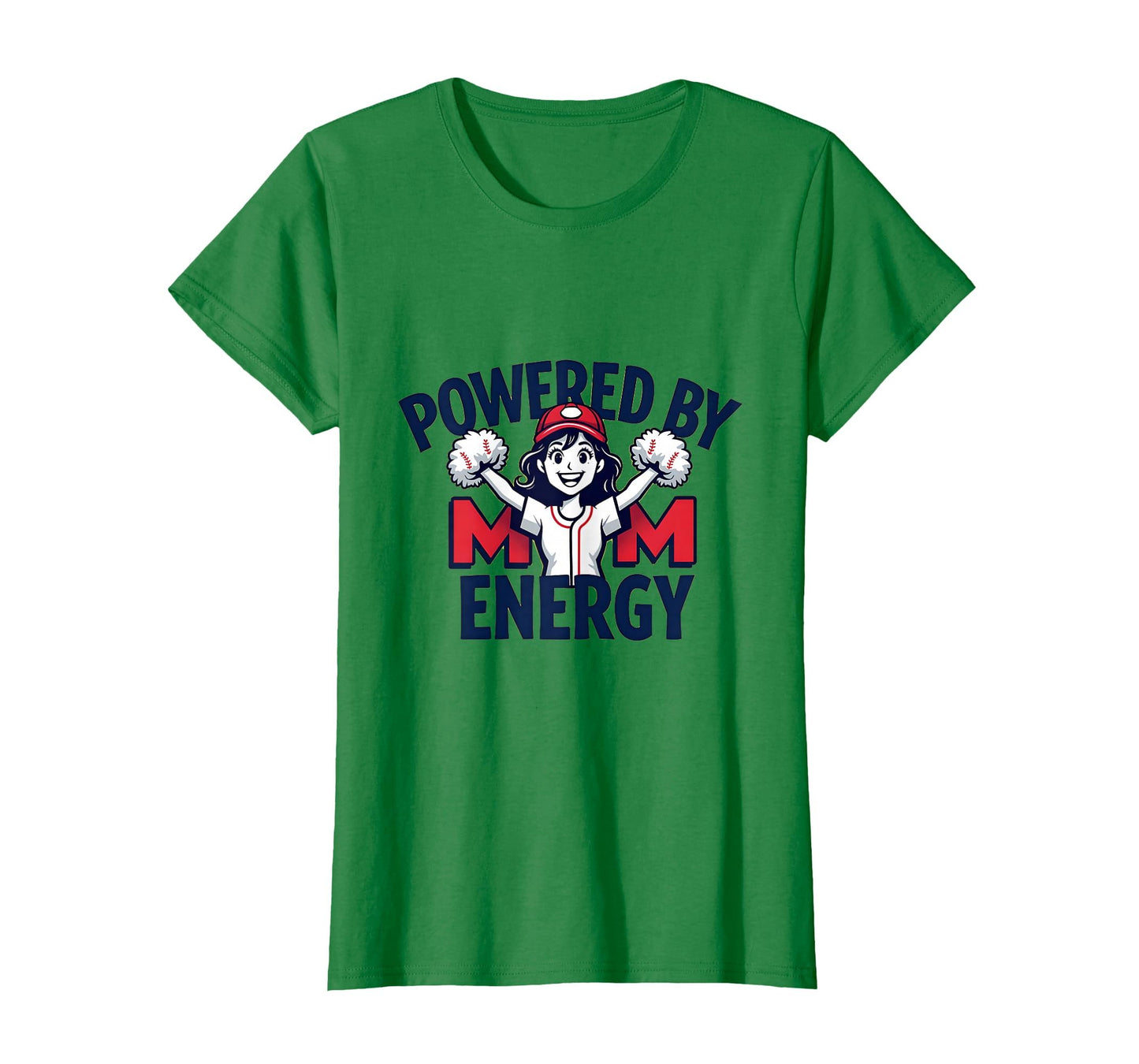 Powered Mom Energy Baseball Mom T-Shirt - Trendy Graphic Men Women - T-Shirt, Sweatshirt, Hoodie
