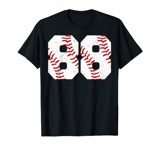 88 Birthday Baseball Theme Bday Party T-Shirt - Unique Graphic Unisex - T-Shirt, Sweatshirt, Hoodie
