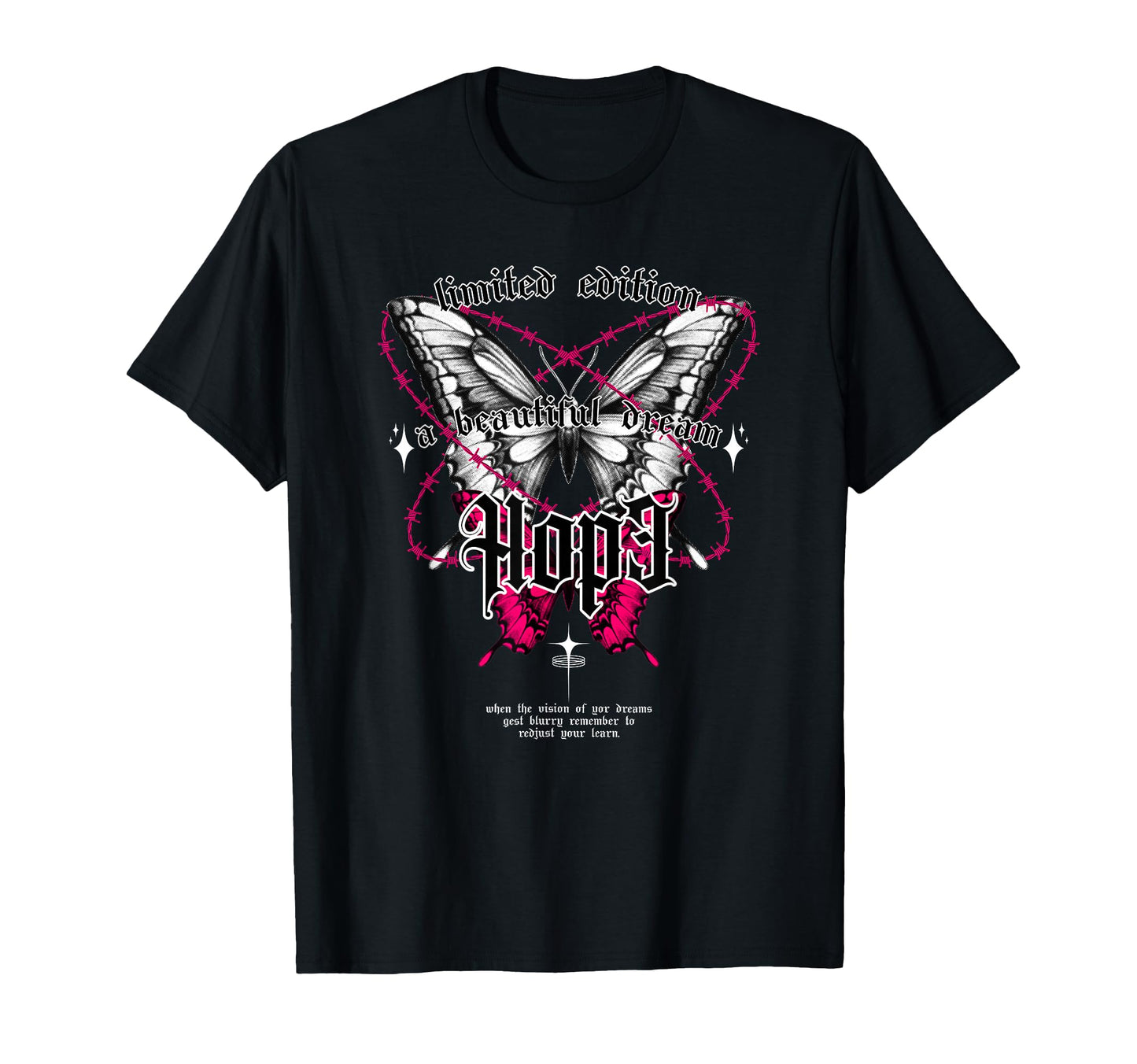 Butterfly Hope Y2K Grunge T-Shirt - Casual Everyday Wear Men Women - T-Shirt, Sweatshirt, Hoodie