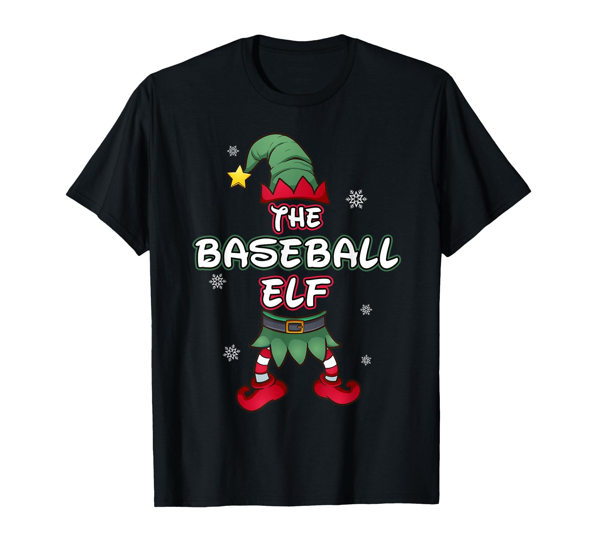 Baseball Elf Pajamas Pjs Matching T-Shirt - Fun Novelty Design for Adults - T-Shirt, Sweatshirt, Hoodie
