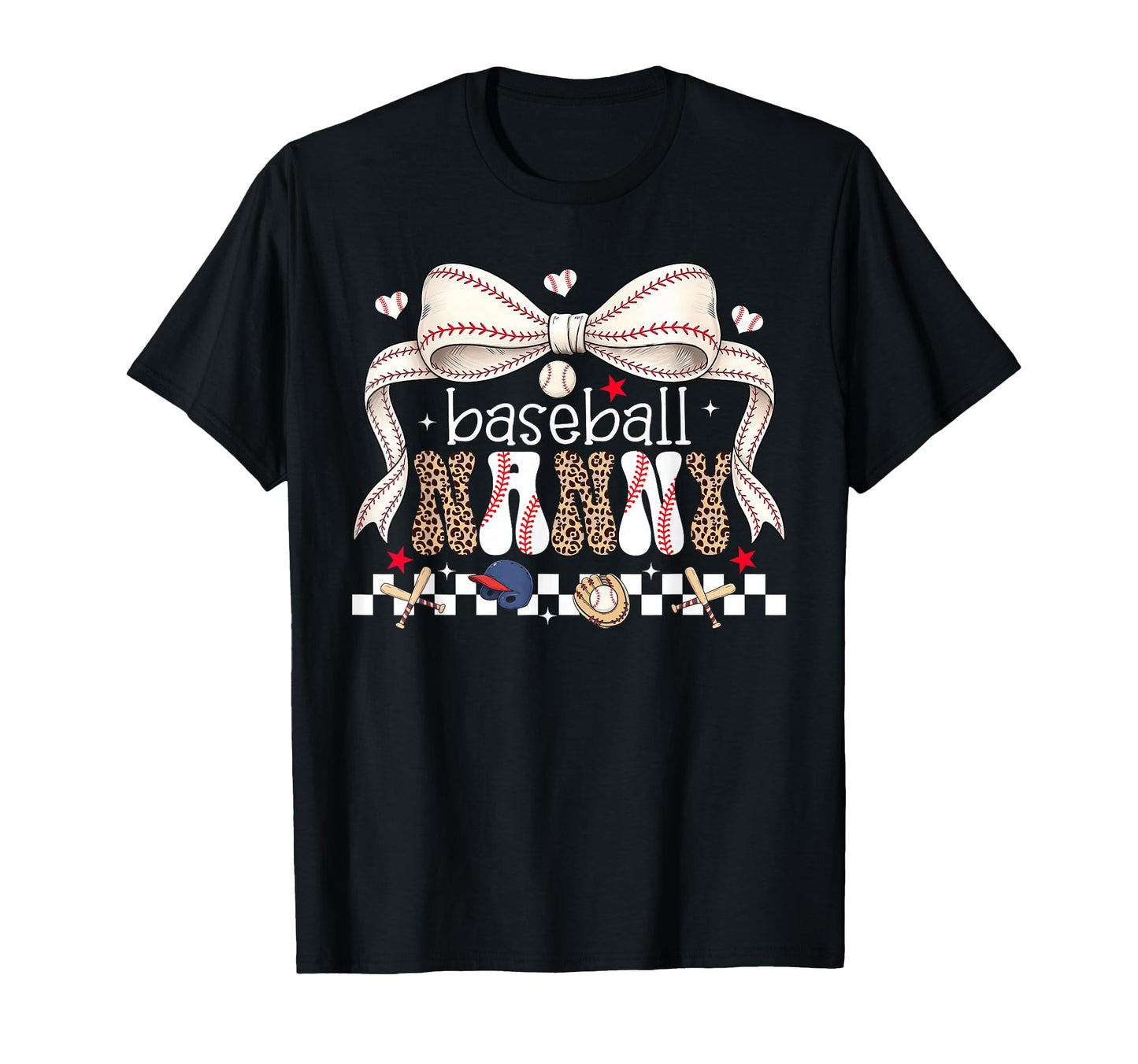 Baseball Nanny Coquette Bow Baseball T-Shirt - Graphic Print Unisex - T-Shirt, Sweatshirt, Hoodie