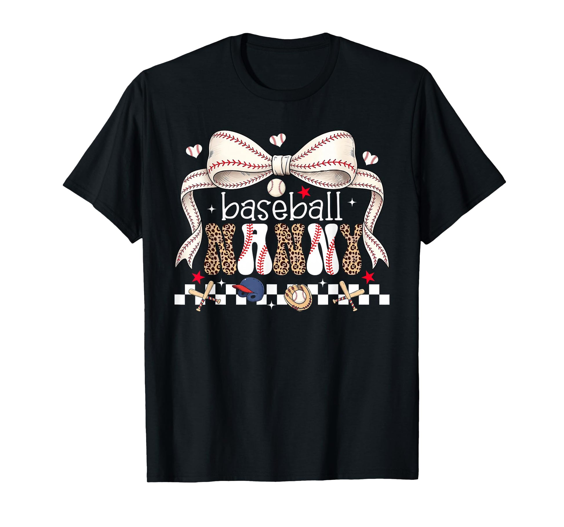 Baseball Nanny Coquette Bow Baseball T-Shirt - Graphic Print Unisex - T-Shirt, Sweatshirt, Hoodie