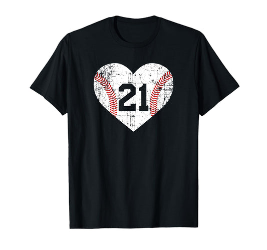 Baseball 21 Jersey Number T-Shirt - Trendy Graphic for Adults - T-Shirt, Sweatshirt, Hoodie