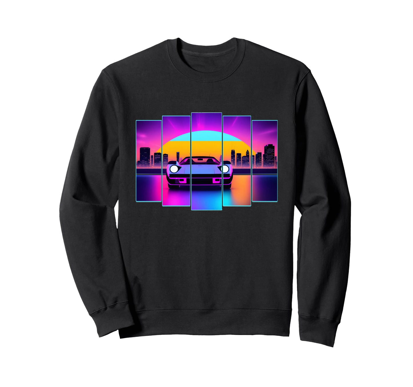 Retrowave Synthwave Aesthetic Sweatshirt - Custom Art Print for Adults - T-Shirt, Sweatshirt, Hoodie