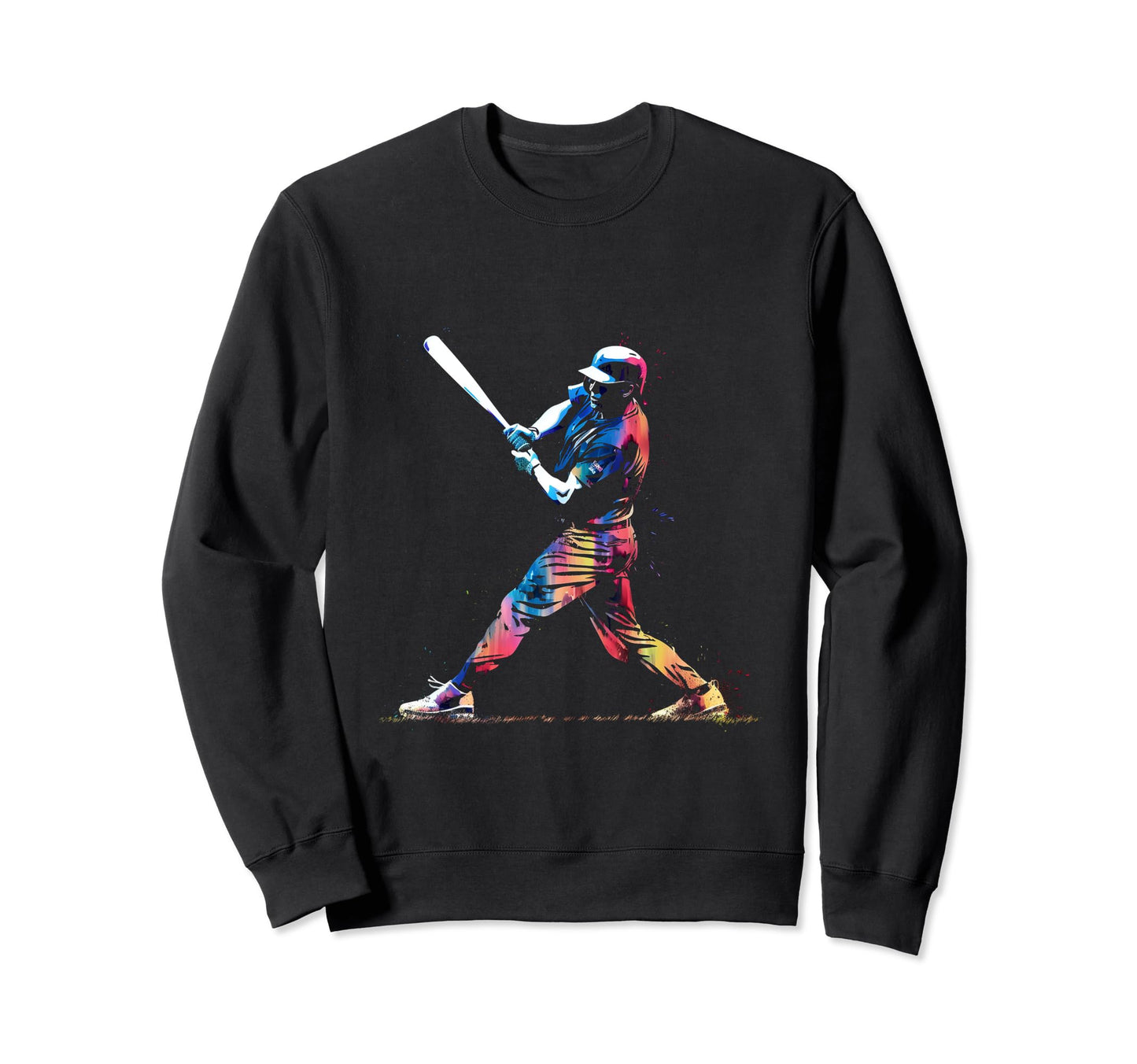 Baseball Bunt Player Home Run Sweatshirt - Custom Art Print Men Women - T-Shirt, Sweatshirt, Hoodie