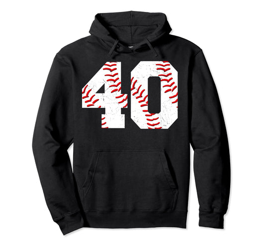 40 Birthday Baseball Theme Bday Party Hoodie - Novelty Apparel for Adults - T-Shirt, Sweatshirt, Hoodie