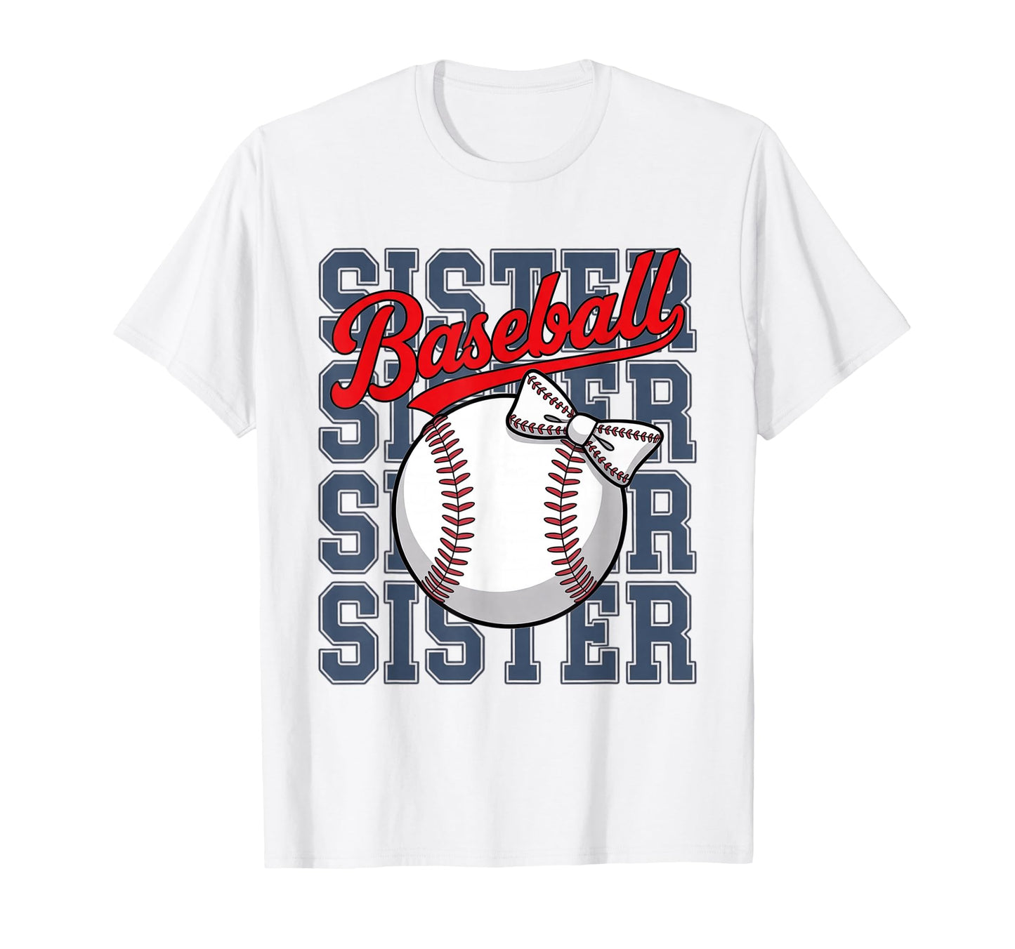 Baseball Sister Coquette Bow Sport Fan T-Shirt - Aesthetic Graphic Unisex - T-Shirt, Sweatshirt, Hoodie