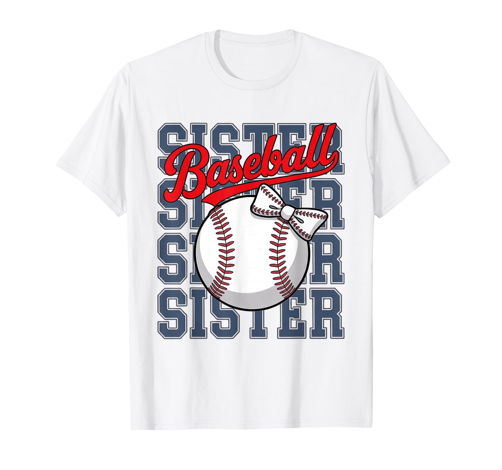 Baseball Sister Coquette Bow Sport Fan T-Shirt - Aesthetic Graphic Unisex - T-Shirt, Sweatshirt, Hoodie