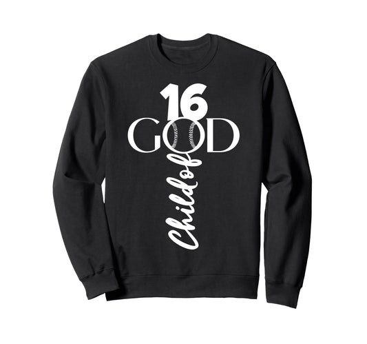 Baseball Jesus 16 Years Child God Sweatshirt - Aesthetic Graphic Unisex - T-Shirt, Sweatshirt, Hoodie