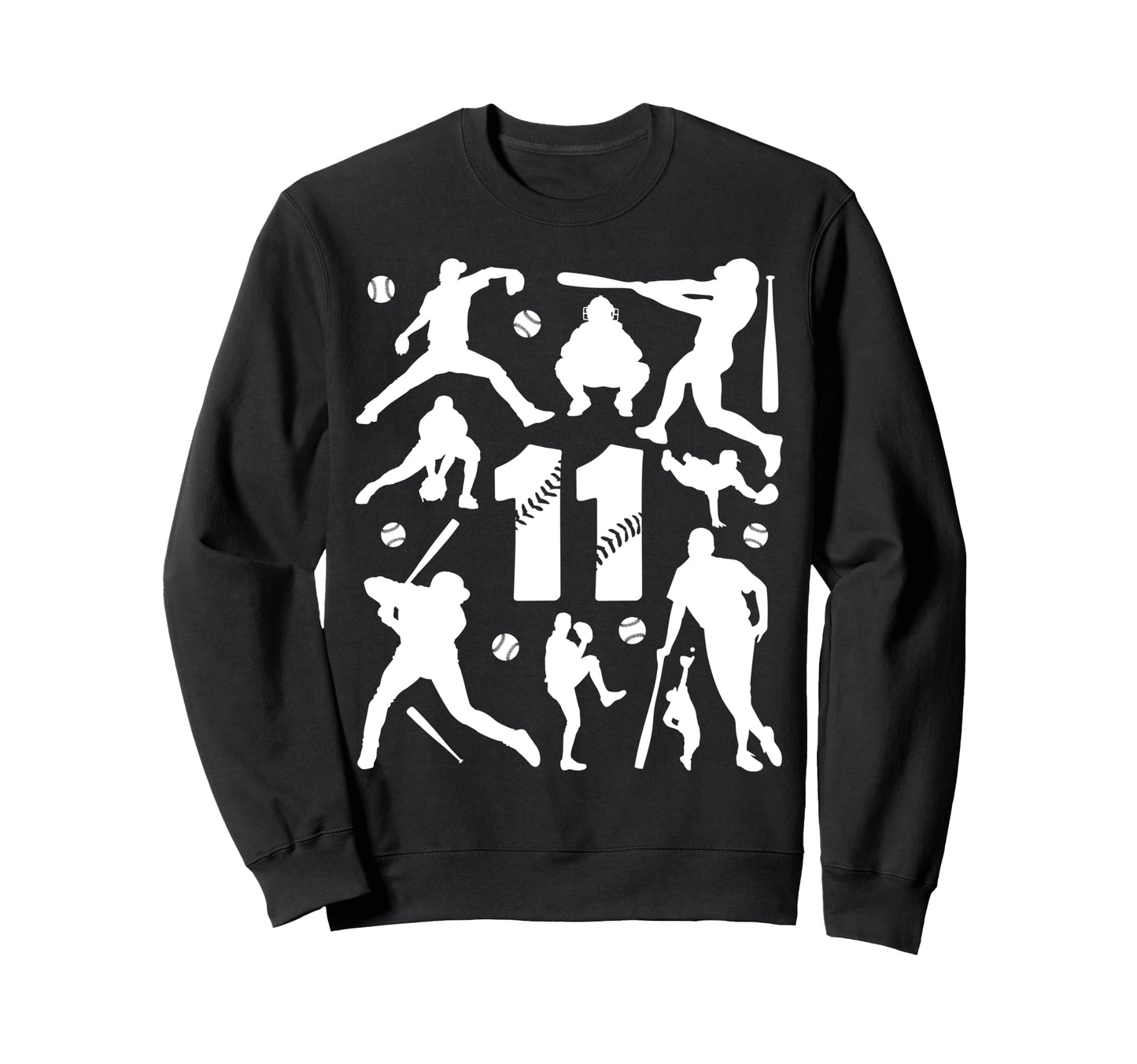 Number 11 Years Baseball 11Th Sweatshirt - Casual Everyday Wear Unisex - T-Shirt, Sweatshirt, Hoodie