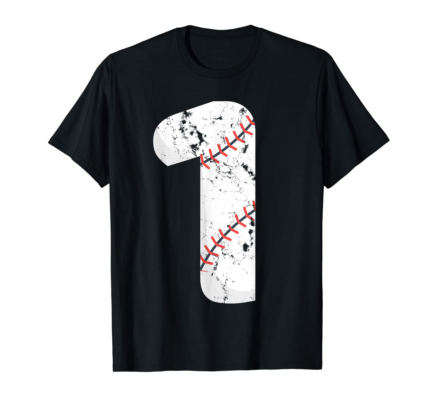 Number 1 Baseball Distressed Team T-Shirt - Casual Everyday Wear Men Women - T-Shirt, Sweatshirt, Hoodie