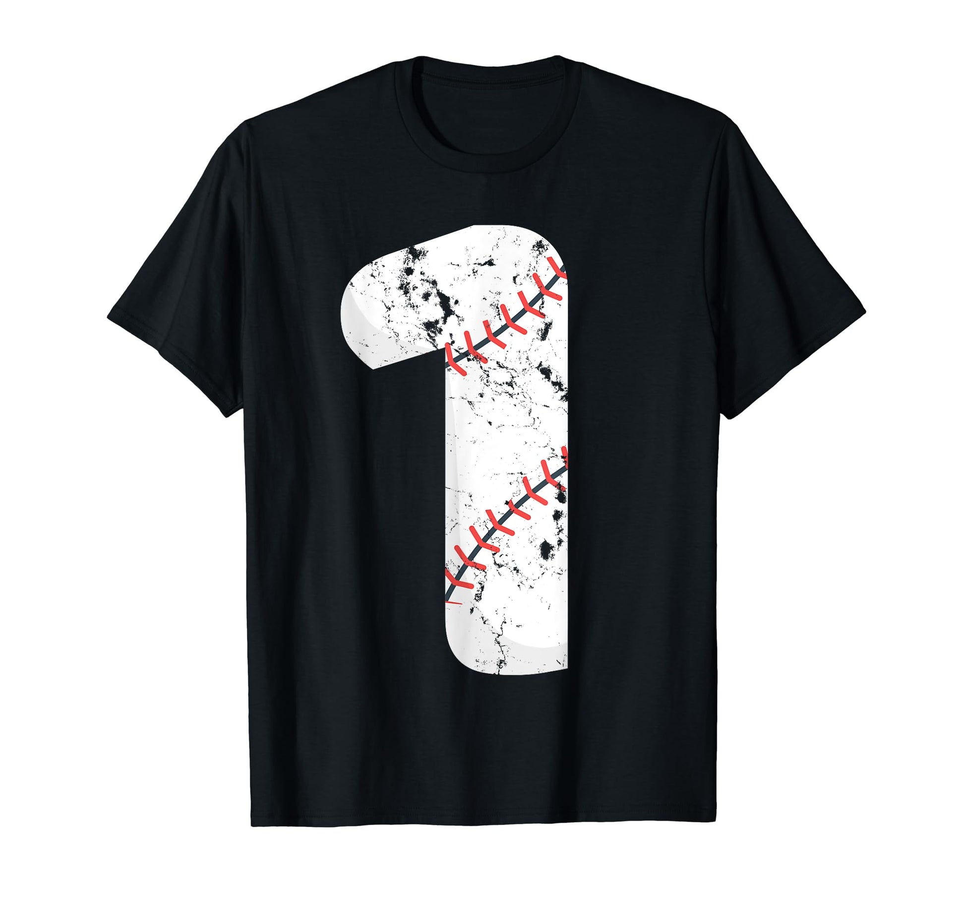 Number 1 Baseball Distressed Team T-Shirt - Casual Everyday Wear Men Women - T-Shirt, Sweatshirt, Hoodie