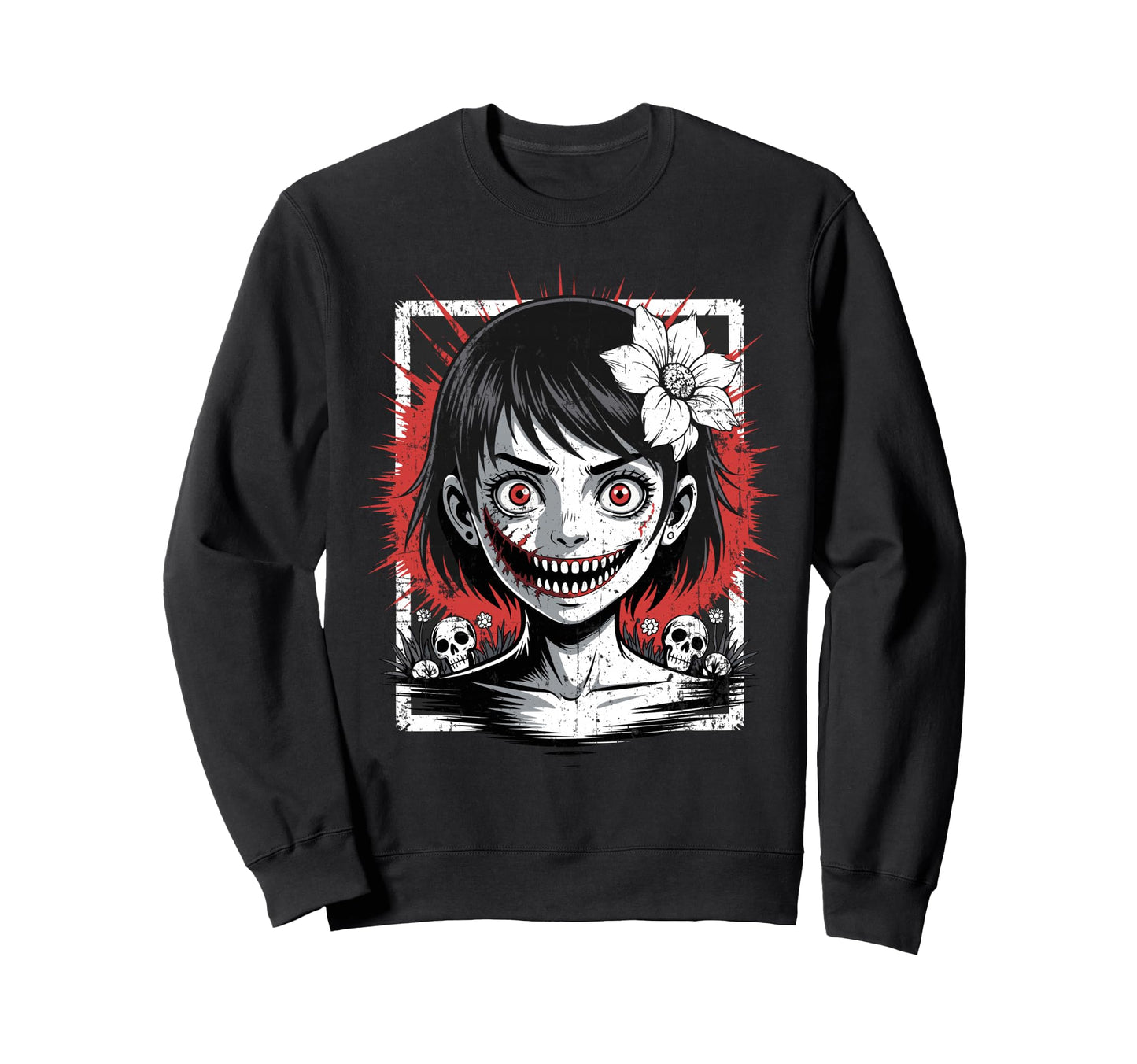 Japanese Horror Anime Manga Japan Sweatshirt - Fun Novelty Design Unisex - T-Shirt, Sweatshirt, Hoodie