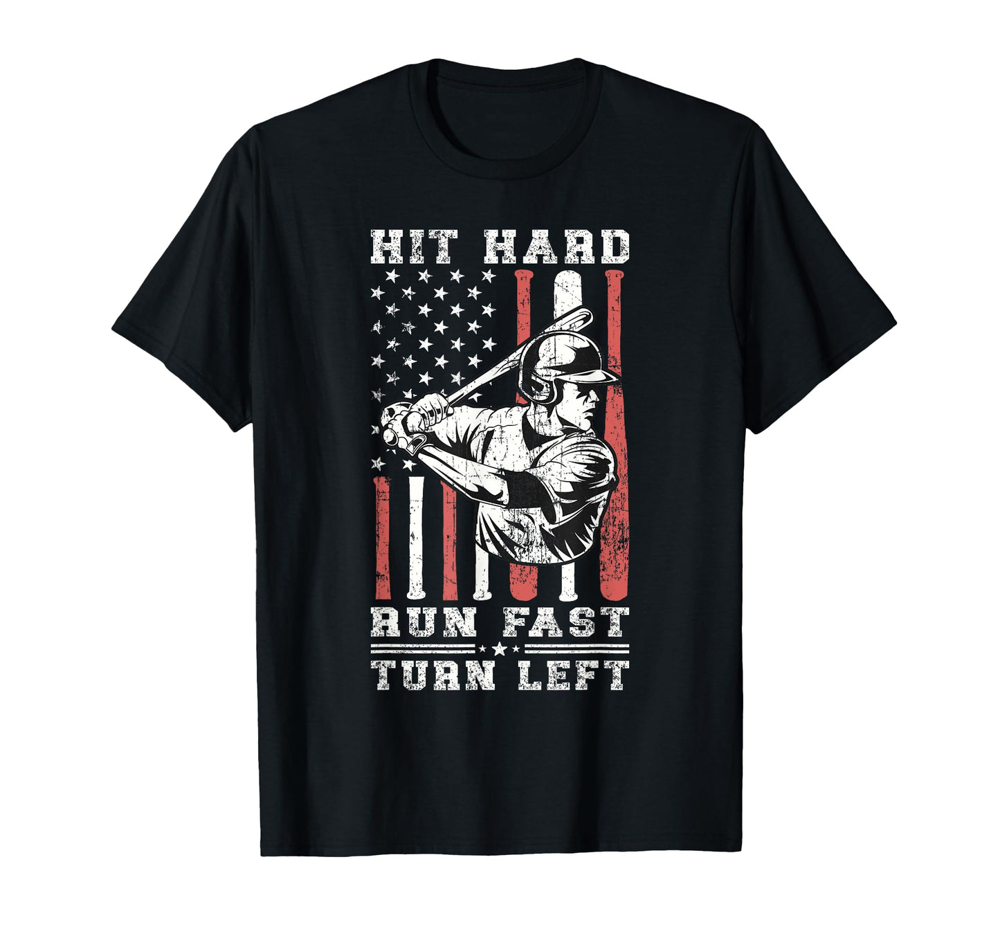 Hit Hard Run Fast Turn Left Funny T-Shirt - Aesthetic Graphic Men Women - T-Shirt, Sweatshirt, Hoodie